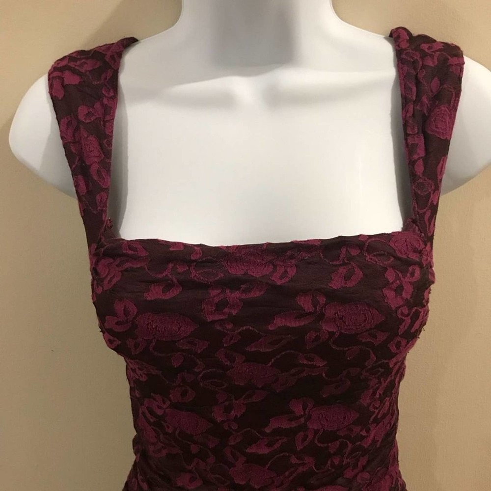 Free People Bodycon Mini Dress Cutout Maroon XS - Picture 4 of 16